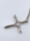 Sold-Tiffany 
Co 925 Silver Elsa Peretti Large Size Infinity Cross Pendant Necklace