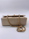 Sold-CHANEL Vintage Lambskin Single Flap Bag Beige/gold hardware