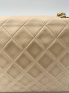 Sold-CHANEL Vintage Lambskin Single Flap Bag Beige/gold hardware