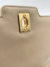 Sold-CHANEL Vintage Lambskin Single Flap Bag Beige/gold hardware