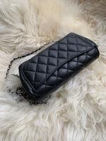 Sold-CHANEL Black Caviar Mini Flap Crossbody Bag in Silver Hardware