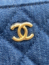 CHANEL Denim Blue Pearl Crush Mini Vanity Camera Bag in Aged Gold Hardware