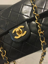 Sold-CHANEL Classic Lambskin Chain Mini Square Flap Bag black/gold J187