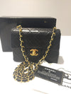 Sold-CHANEL Classic Lambskin Chain Mini Square Flap Bag black/gold J187