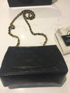 Sold-CHANEL Classic Lambskin Chain Mini Square Flap Bag black/gold J187