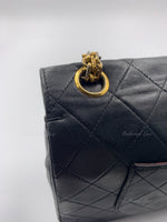 Sold-CHANEL Classic Lambskin Vintage Medium Flap Bag Black / Gold Hardware with Bijoux Chain