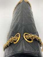 Sold-CHANEL Classic Lambskin Vintage Medium Flap Bag Black / Gold Hardware with Bijoux Chain