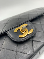 Sold-CHANEL Classic Lambskin Vintage Medium Flap Bag Black / Gold Hardware with Bijoux Chain