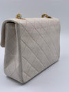 Sold-CHANEL Classic Lambskin Chain Mini Square Flap Bag White/ Gold hardware