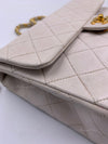 Sold-CHANEL Classic Lambskin Chain Mini Square Flap Bag White/ Gold hardware