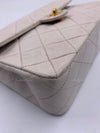 Sold-CHANEL Classic Lambskin Chain Mini Square Flap Bag White/ Gold hardware