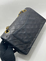 CHANEL Lambskin Small Black Classic Double Flap Bag Gold Hardware