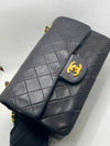 CHANEL Lambskin Small Black Classic Double Flap Bag Gold Hardware