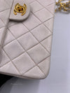 Sold-CHANEL Classic Lambskin Chain Mini Square Flap Bag White/ Gold hardware