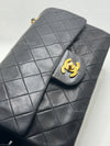 CHANEL Lambskin Small Black Classic Double Flap Bag Gold Hardware