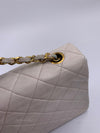 Sold-CHANEL Classic Lambskin Chain Mini Square Flap Bag White/ Gold hardware