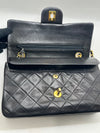 CHANEL Lambskin Small Black Classic Double Flap Bag Gold Hardware