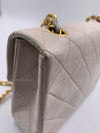 Sold-CHANEL Classic Lambskin Chain Mini Square Flap Bag White/ Gold hardware