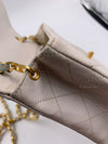 Sold-CHANEL Classic Lambskin Chain Mini Square Flap Bag White/ Gold hardware