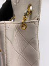 Sold-CHANEL Classic Lambskin Chain Mini Square Flap Bag White/ Gold hardware