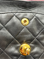 CHANEL Lambskin Small Black Classic Double Flap Bag Gold Hardware