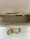 Sold-CHANEL Classic Lambskin Chain Mini Square Flap Bag White/ Gold hardware