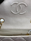 Sold-CHANEL Classic Lambskin Chain Mini Square Flap Bag White/ Gold hardware