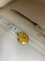 Sold-CHANEL Classic Lambskin Chain Mini Square Flap Bag White/ Gold hardware