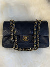 CHANEL Lambskin Small Black Classic Double Flap Bag Gold Hardware