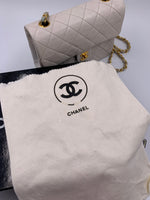 Sold-CHANEL Classic Lambskin Chain Mini Square Flap Bag White/ Gold hardware