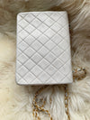 Sold-CHANEL Classic Lambskin Chain Mini Square Flap Bag White/ Gold hardware