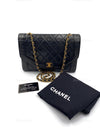 CHANEL Lambskin Vintage Single Chain Single Flap Crossbody Bag Black/gold Diana