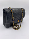 CHANEL Lambskin Vintage Single Chain Single Flap Crossbody Bag Black/gold Diana