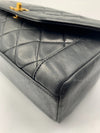 CHANEL Lambskin Vintage Single Chain Single Flap Crossbody Bag Black/gold Diana