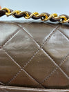 Sold-CHANEL Classic Lambskin Double Chain Double Flap Bag dark brown/gold