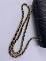 CHANEL Lambskin Vintage Single Chain Single Flap Crossbody Bag Black/gold Diana