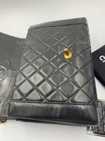 CHANEL Lambskin Vintage Single Chain Single Flap Crossbody Bag Black/gold Diana