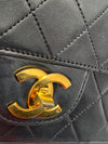 Sold-CHANEL Lambskin Double Chain Double Medium Flap Bag black/gold