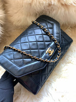 CHANEL Lambskin Vintage Single Chain Single Flap Crossbody Bag Black/gold Diana