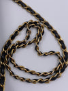 Sold-CHANEL Lambskin Double Chain Double Medium Flap Bag black/gold