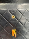 Sold-CHANEL Lambskin Double Chain Double Medium Flap Bag black/gold