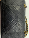 Sold-CHANEL Classic Lambskin Double Chain Double Small Flap Bag black/gold