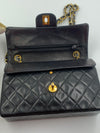 Sold-CHANEL Classic Lambskin Double Chain Double Small Flap Bag black/gold