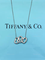 Sold-Tiffany 
Co Silver 925 Triple Open Hearts Necklace