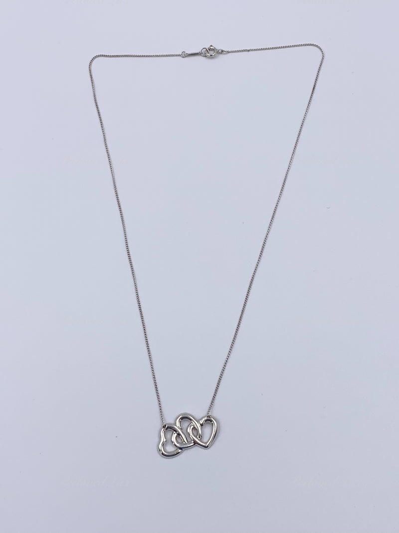 Sold-Tiffany 
Co Silver 925 Triple Open Hearts Necklace