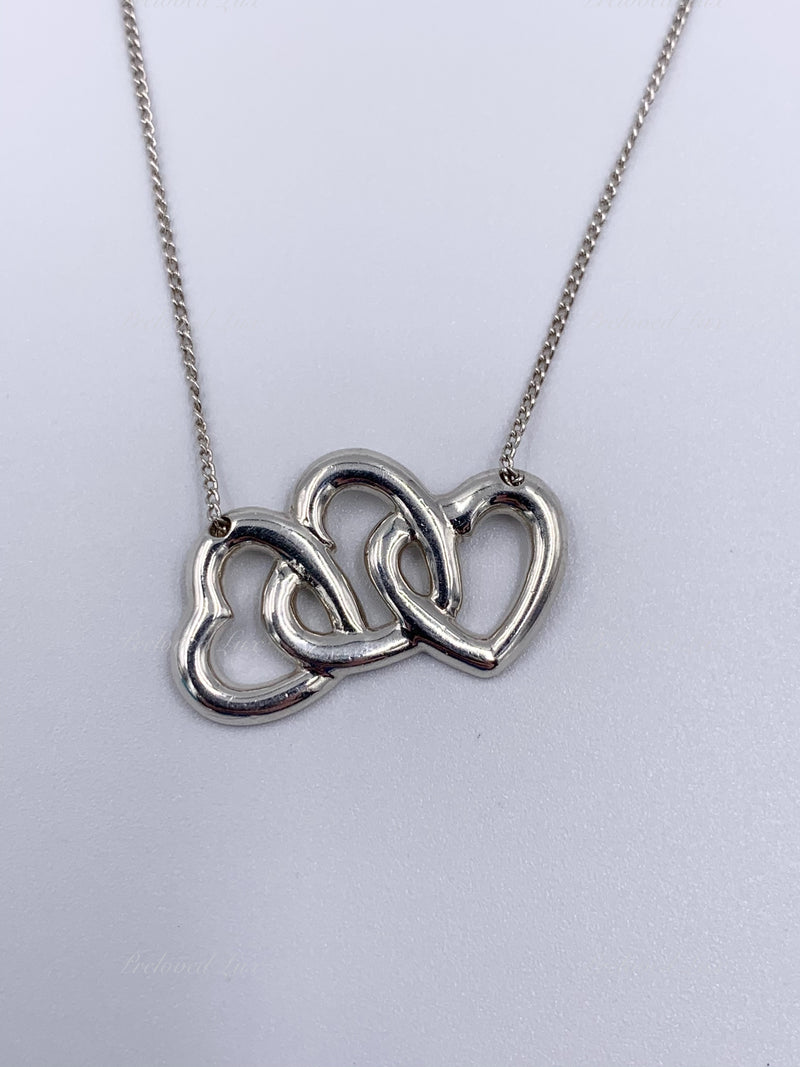 Sold-Tiffany 
Co Silver 925 Triple Open Hearts Necklace