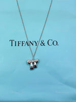 Sold-Tiffany 
Co Sterling Silver 925 Bow Pendant Necklace