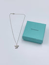 Sold-Tiffany 
Co Sterling Silver 925 Bow Pendant Necklace