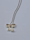 Sold-Tiffany 
Co Sterling Silver 925 Bow Pendant Necklace