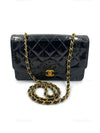 CHANEL Black Patent Leather Medium Diana Flap Crossbody Bag Gold hardware